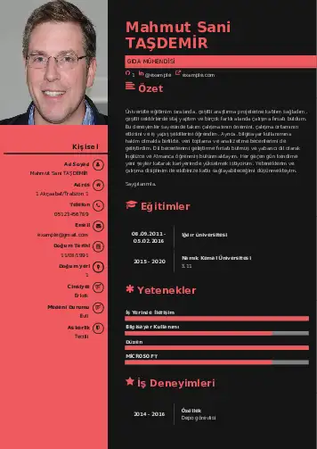 Gıda Mühendisi CV Örnekleri cv indir